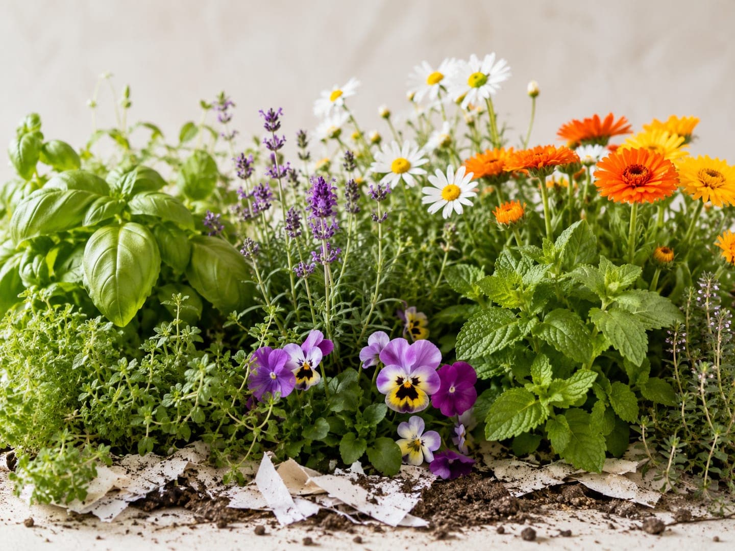 It grows — Herbs and flowers, from what began as waste paper.